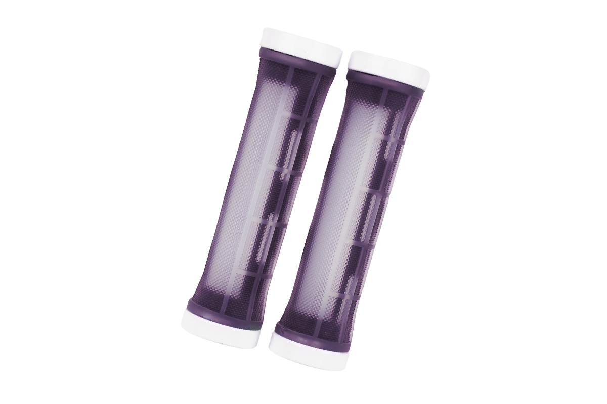 Грипсы MTB HL-G309, 130мм, с 2 грипстопами, под шестигранник, фиолетовые